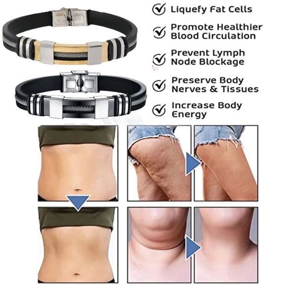 💎OS04.33💎 Gorgeous Black Silicone Stainless Steel Women’s Mens Unisex Bracelet - Picture 4 of 17